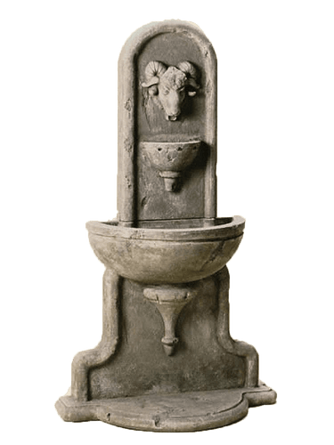 Ram Wall Cast Stone Outdoor Garden Fountain Fountain Tuscan